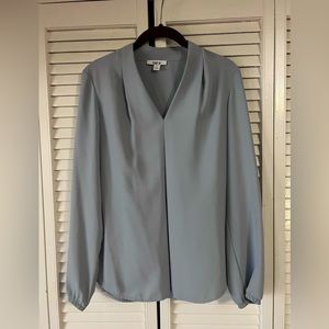 Dusty blue long sleeved blouse